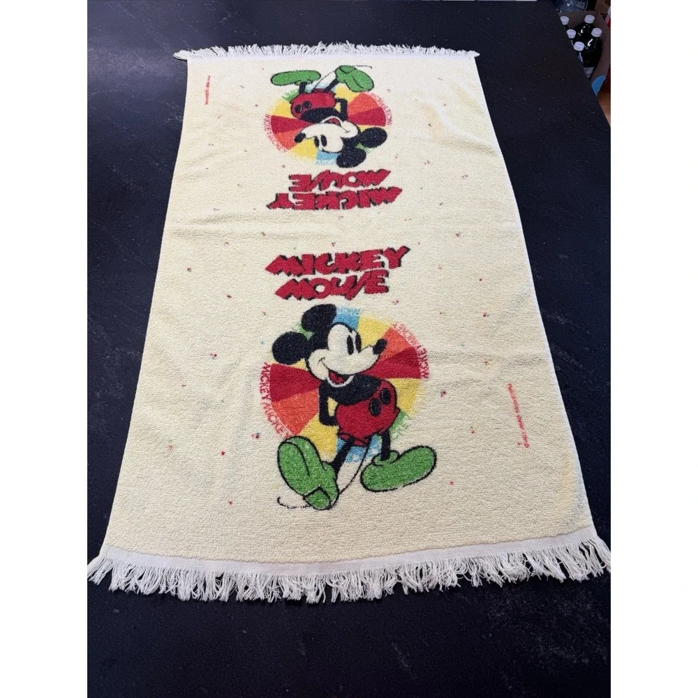 Vintage Mickey Mouse Cannon Terry Small Bath Towel 22